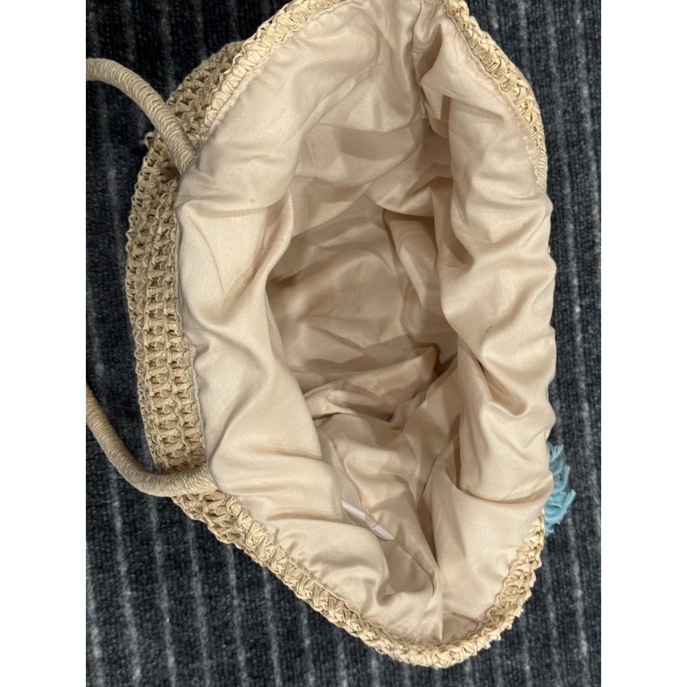 Women's Woven Tote Handbag Straw Beach Shoulder Bag for Summer Vacation Travel - Picture 4 of 5